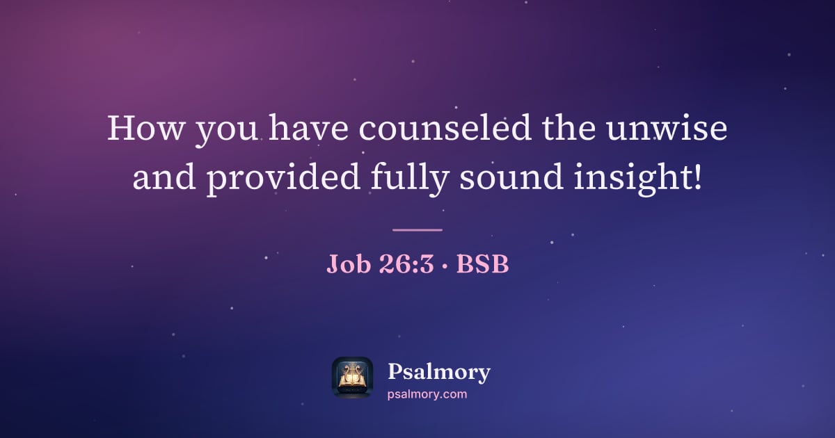 Job 26:3 verse artwork: How you have counseled the unwise and provided fully sound insight!