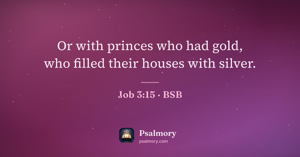 Job 3:15 verse artwork: Or with princes who had gold, who filled their houses with silver.