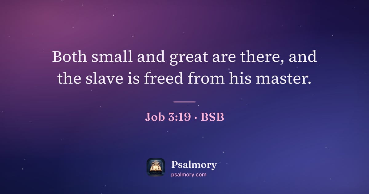 Job 3:19 verse artwork: Both small and great are there, and the slave is freed from his master.