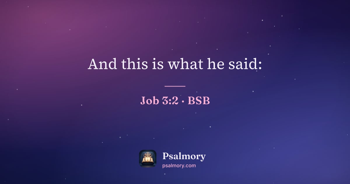 Job 3:2 verse artwork: And this is what he said: