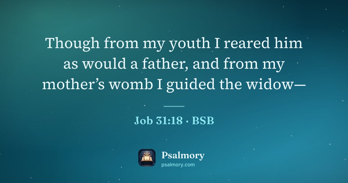 Job 31:18 verse artwork: Though from my youth I reared him as would a father, and from my mother’s womb I guided…