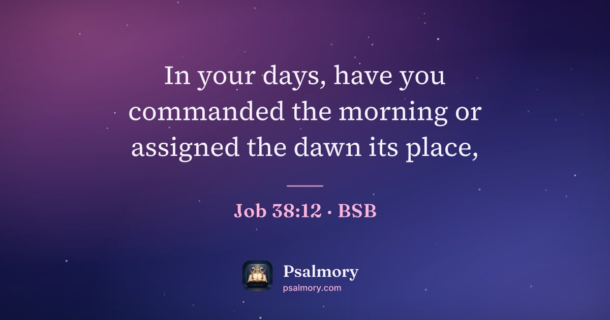 Job 38:12 verse artwork: In your days, have you commanded the morning or assigned the dawn its place,