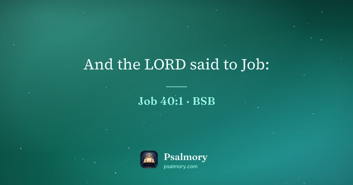 Job 40:1 verse artwork: And the LORD said to Job: