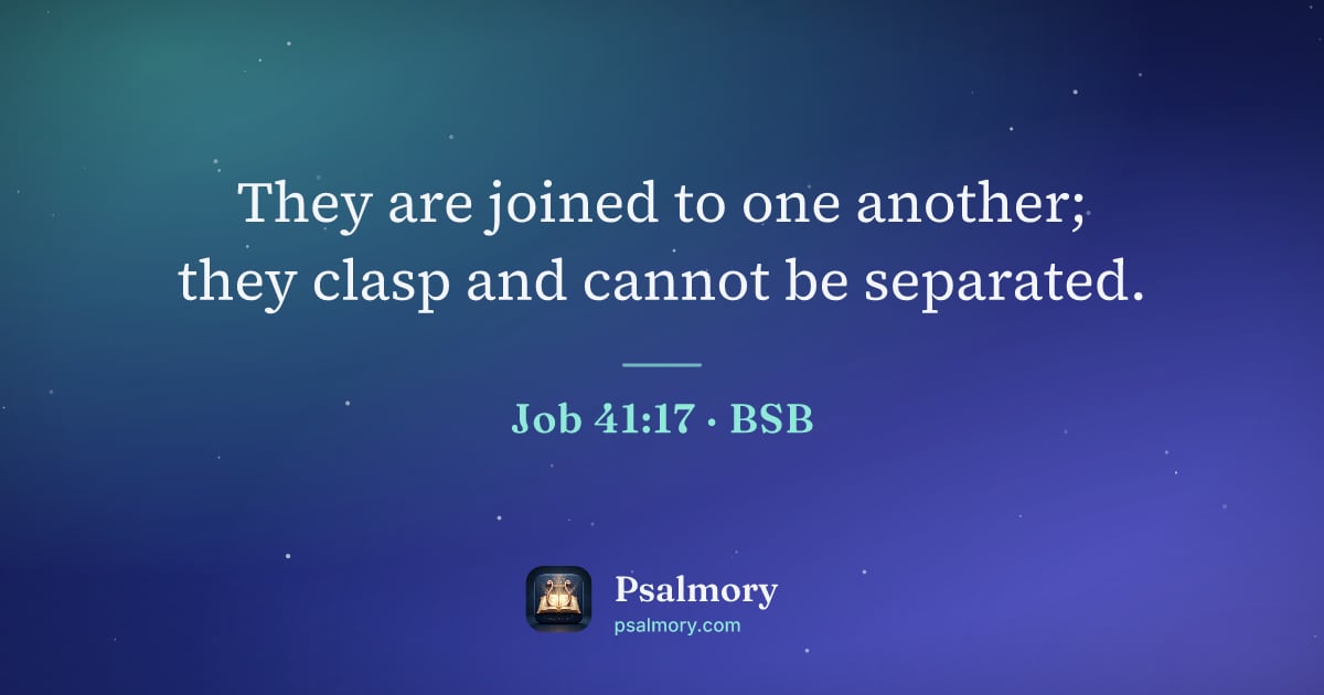 Job 41:17 verse artwork: They are joined to one another; they clasp and cannot be separated.