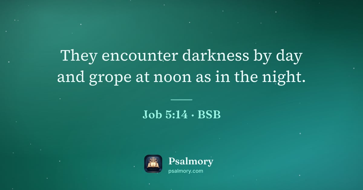 Job 5:14 verse artwork: They encounter darkness by day and grope at noon as in the night.