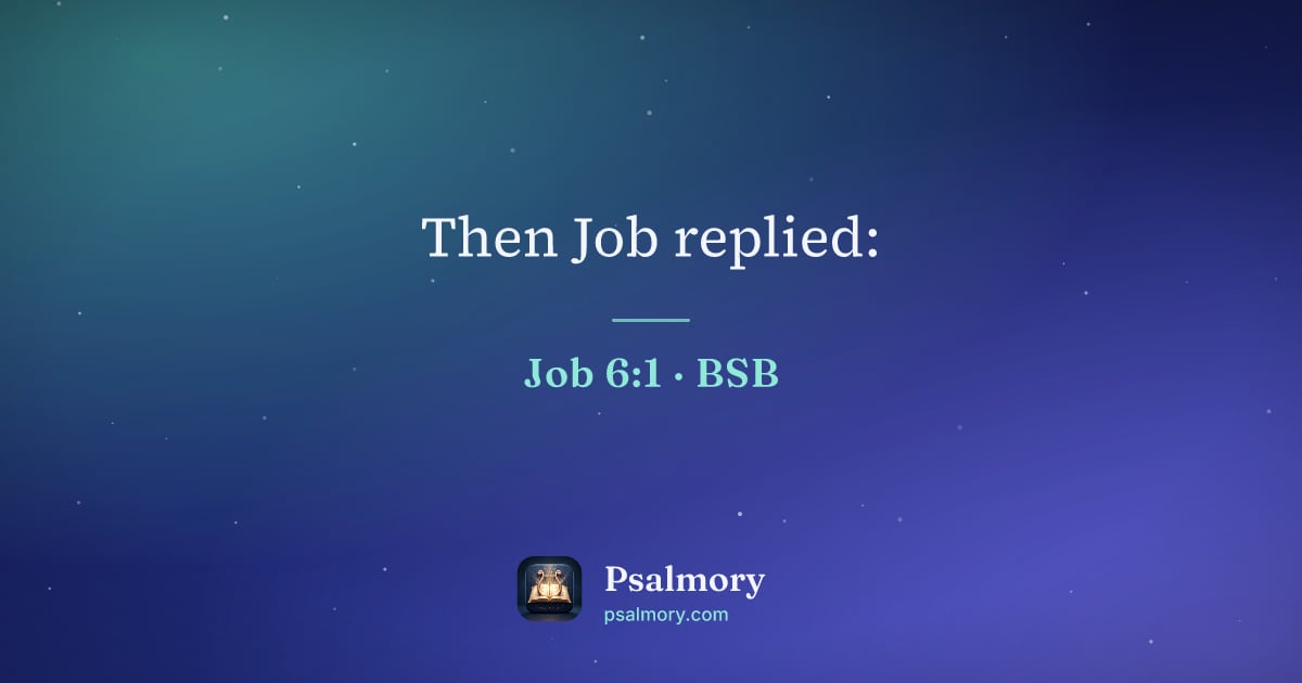 Job 6:1 verse artwork: Then Job replied: