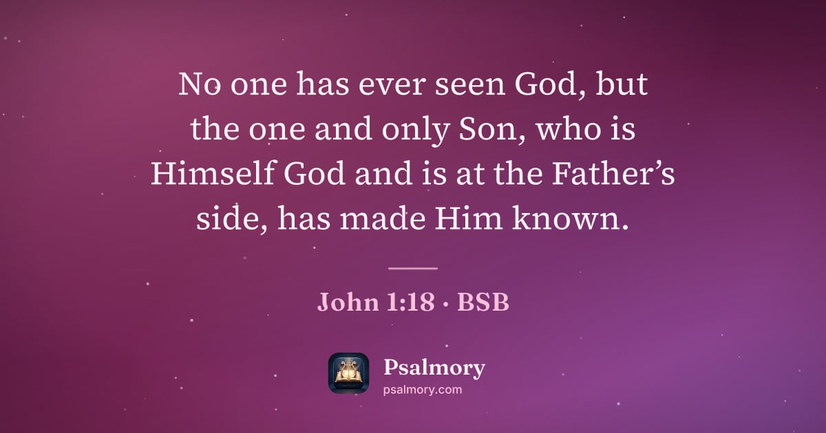 John 1:18 verse artwork: No one has ever seen God, but the one and only Son, who is Himself God and is at the…