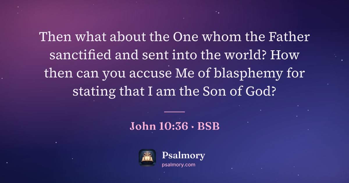 John 10:36 verse artwork: Then what about the One whom the Father sanctified and sent into the world? How then can…