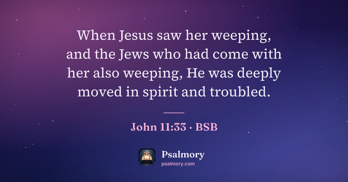 John 11:33 verse artwork: When Jesus saw her weeping, and the Jews who had come with her also weeping, He was…