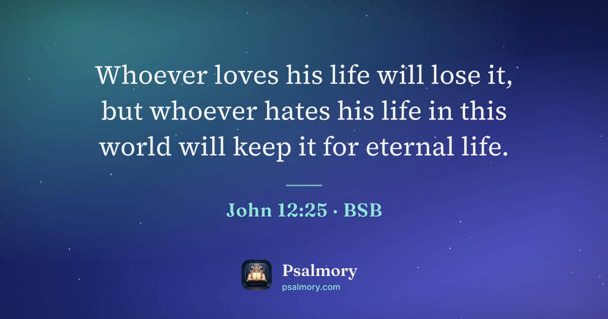 John 12:25 verse artwork: Whoever loves his life will lose it, but whoever hates his life in this world will keep…