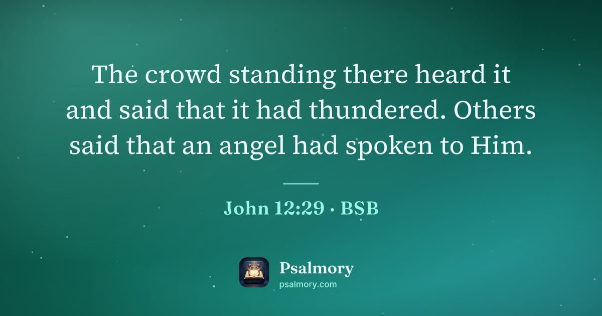 John 12:29 verse artwork: The crowd standing there heard it and said that it had thundered. Others said that an…