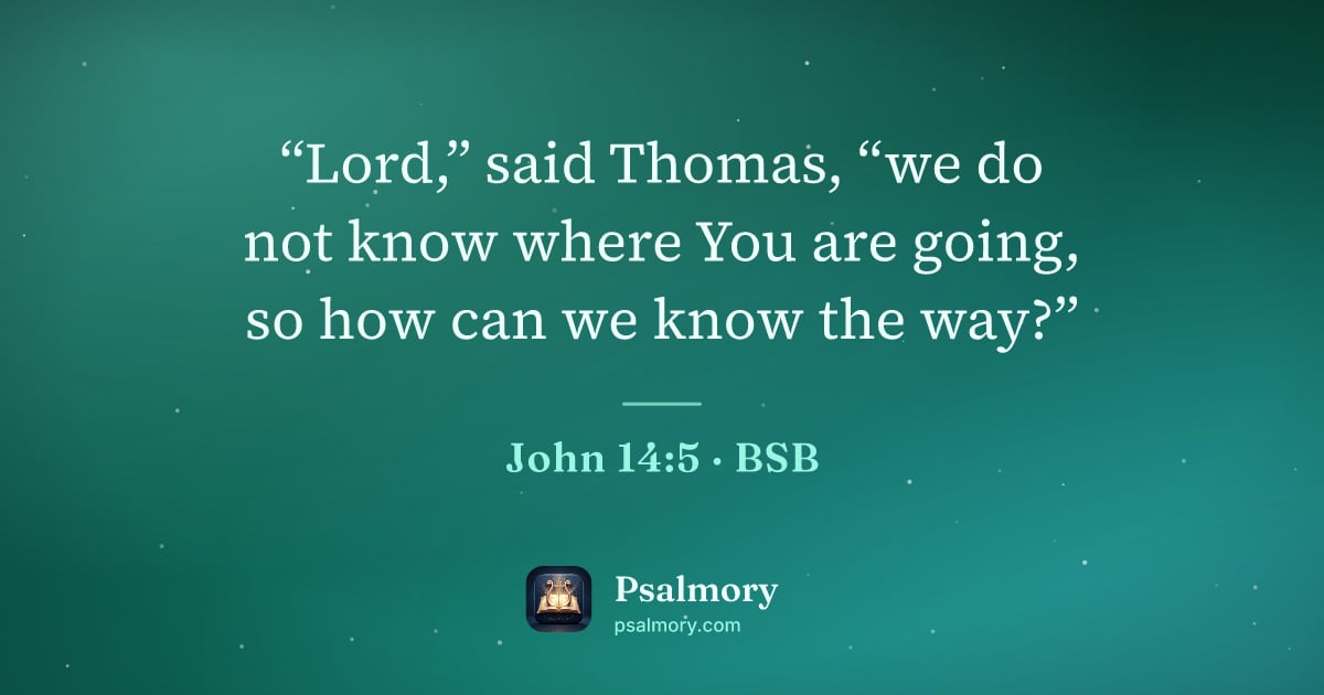 John 14:5 verse artwork: “Lord,” said Thomas, “we do not know where You are going, so how can we know the way?”