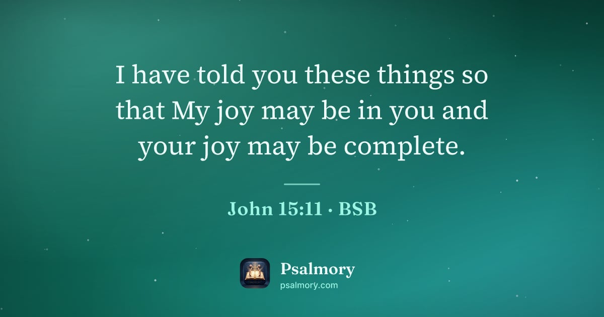 John 15:11 verse artwork: I have told you these things so that My joy may be in you and your joy may be complete.