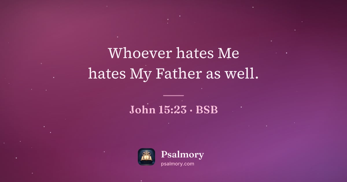 John 15:23 verse artwork: Whoever hates Me hates My Father as well.