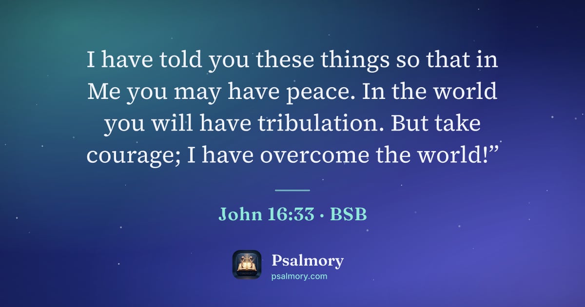 John 16:33 verse artwork: I have told you these things so that in Me you may have peace. In the world you will…