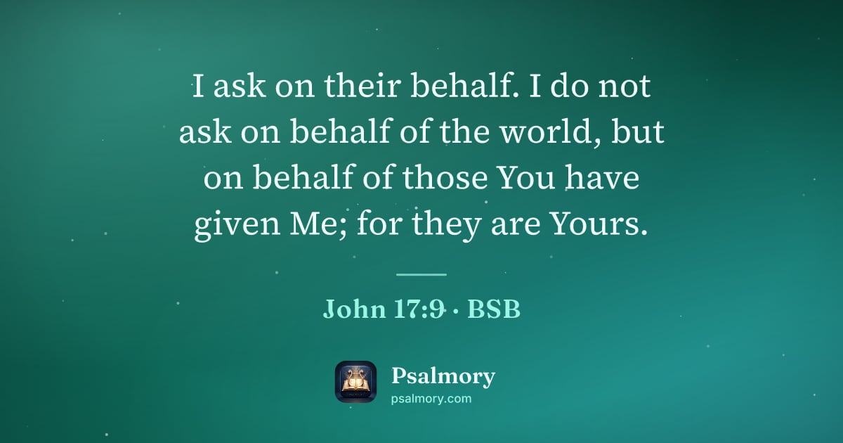 John 17:9 verse artwork: I ask on their behalf. I do not ask on behalf of the world, but on behalf of those You…