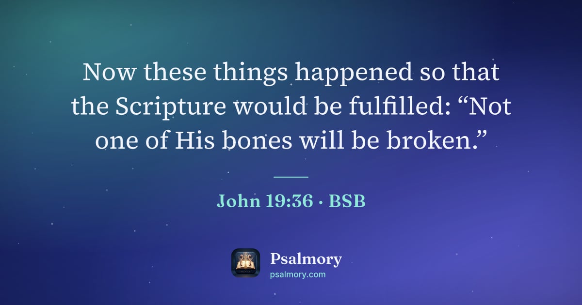 John 19:36 verse artwork: Now these things happened so that the Scripture would be fulfilled: “Not one of His…
