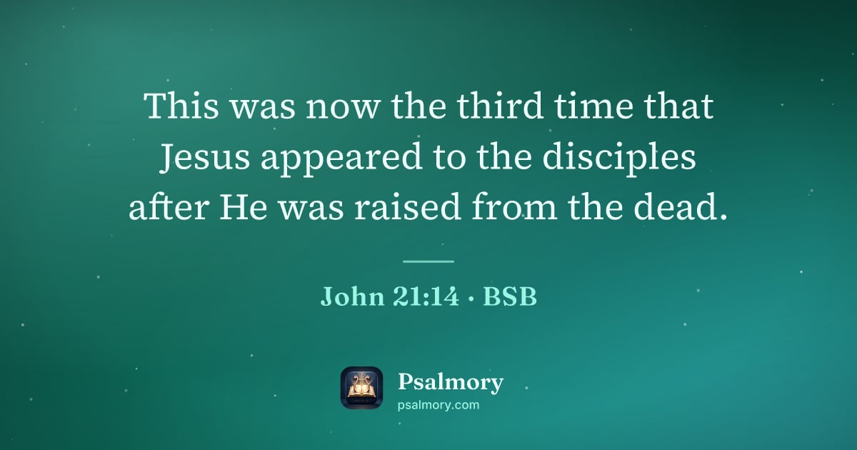 John 21:14 verse artwork: This was now the third time that Jesus appeared to the disciples after He was raised…
