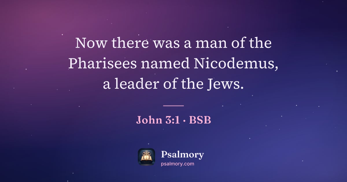 John 3:1 verse artwork: Now there was a man of the Pharisees named Nicodemus, a leader of the Jews.