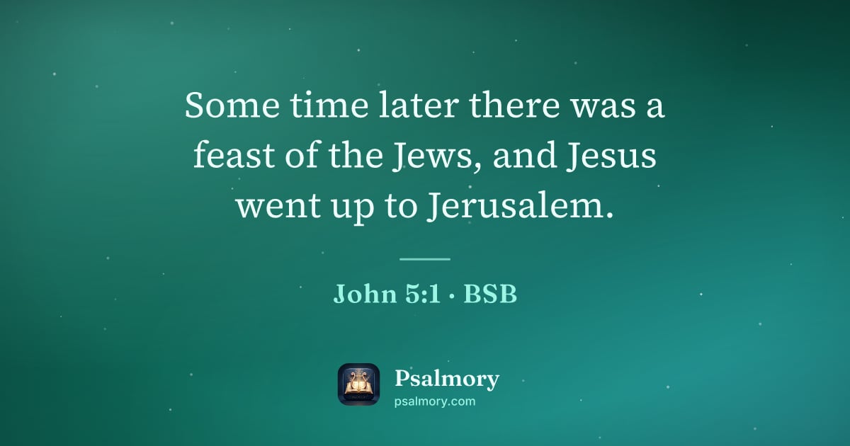 John 5:1 verse artwork: Some time later there was a feast of the Jews, and Jesus went up to Jerusalem.