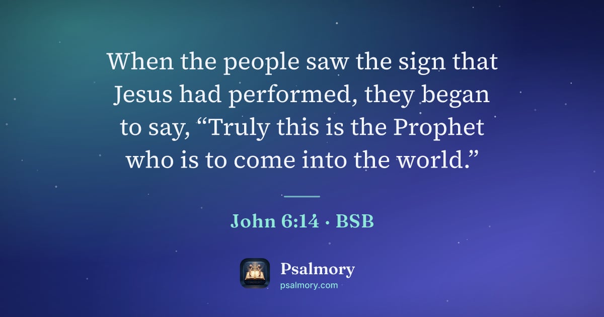 John 6:14 verse artwork: When the people saw the sign that Jesus had performed, they began to say, “Truly this is…