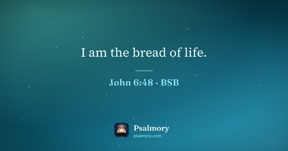 John 6:48 verse artwork: I am the bread of life.