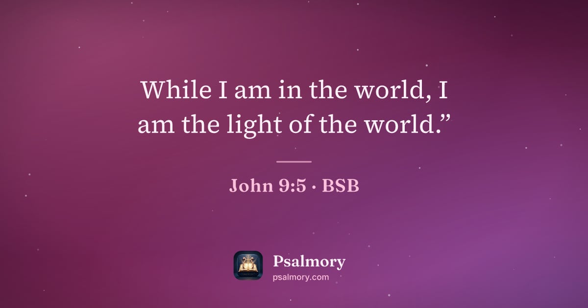 John 9:5 verse artwork: While I am in the world, I am the light of the world.”