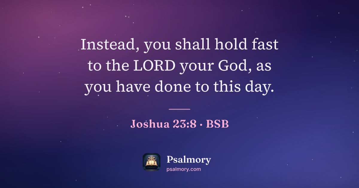 Joshua 23:8 verse artwork: Instead, you shall hold fast to the LORD your God, as you have done to this day.