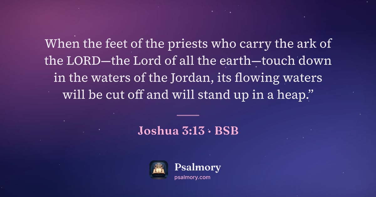 Joshua 3:13 verse artwork: When the feet of the priests who carry the ark of the LORD—the Lord of all the…