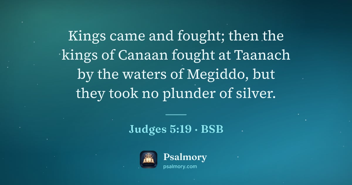 Judges 5:19 verse artwork: Kings came and fought; then the kings of Canaan fought at Taanach by the waters of…