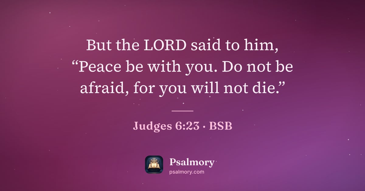 Judges 6:23 verse artwork: But the LORD said to him, “Peace be with you. Do not be afraid, for you will not die.”