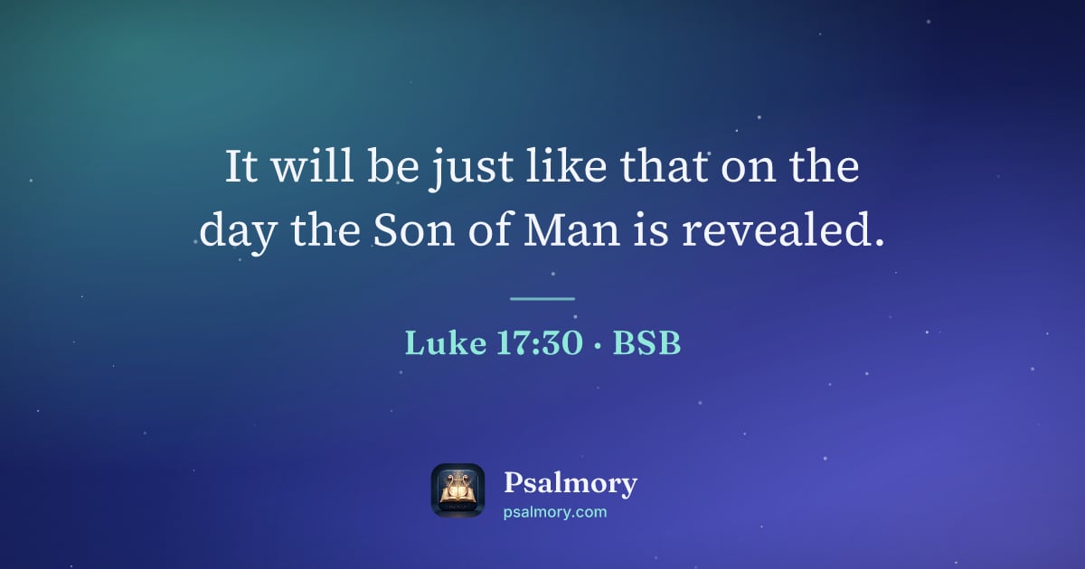Luke 17:30 verse artwork: It will be just like that on the day the Son of Man is revealed.