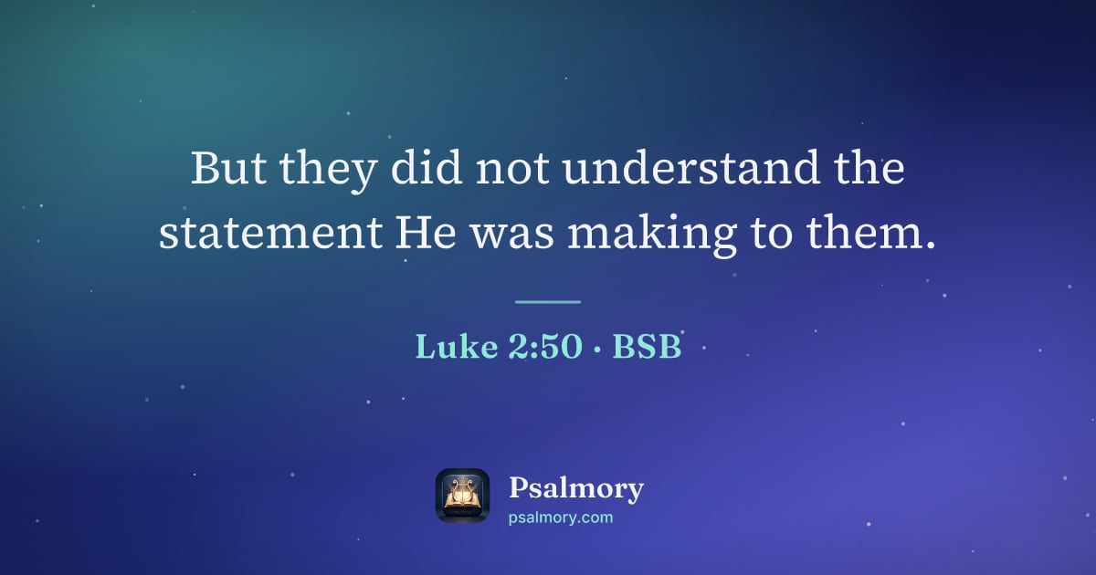Luke 2:50 verse artwork: But they did not understand the statement He was making to them.