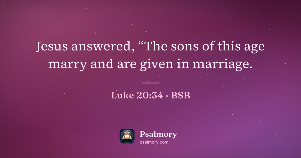 Luke 20:34 verse artwork: Jesus answered, “The sons of this age marry and are given in marriage.
