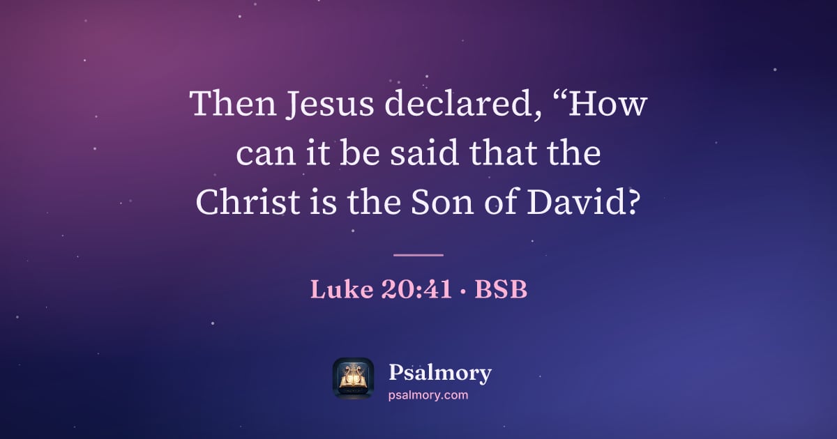 Luke 20:41 verse artwork: Then Jesus declared, “How can it be said that the Christ is the Son of David?