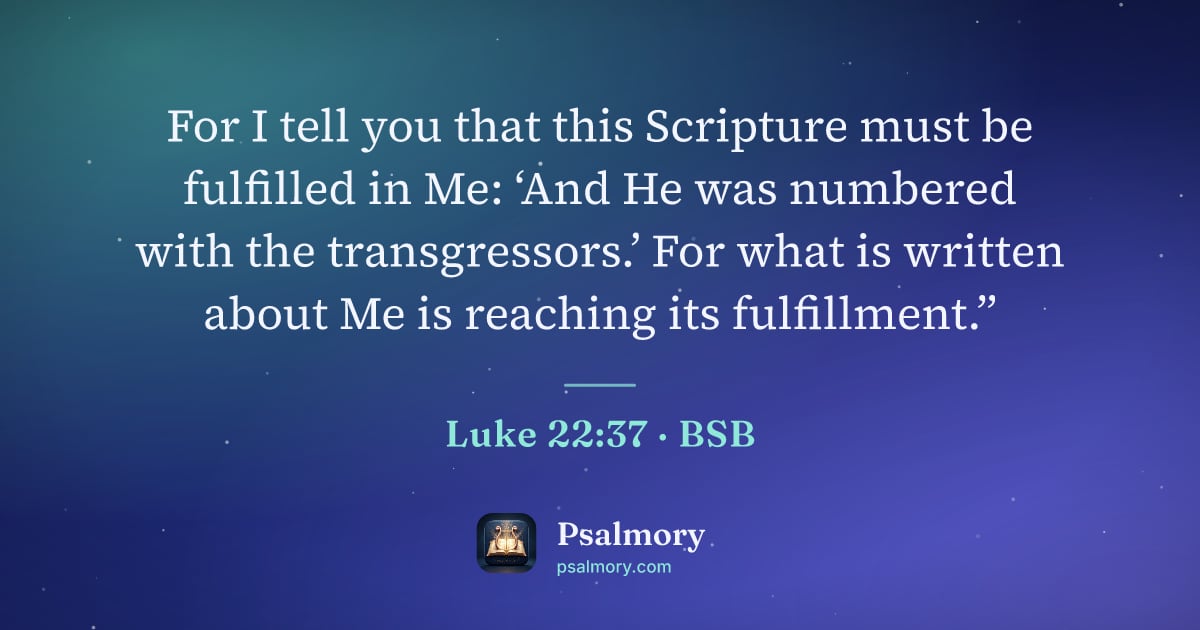 Luke 22:37 verse artwork: For I tell you that this Scripture must be fulfilled in Me: ‘And He was numbered with…
