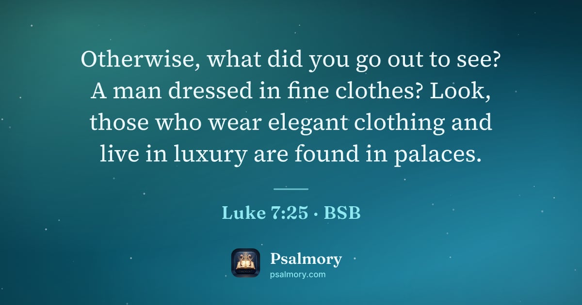 Luke 7:25 verse artwork: Otherwise, what did you go out to see? A man dressed in fine clothes? Look, those who…
