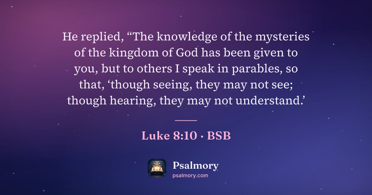 Luke 8:10 verse artwork: He replied, “The knowledge of the mysteries of the kingdom of God has been given to you,…
