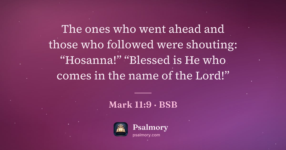 Mark 11:9 verse artwork: The ones who went ahead and those who followed were shouting: “Hosanna!” “Blessed is He…