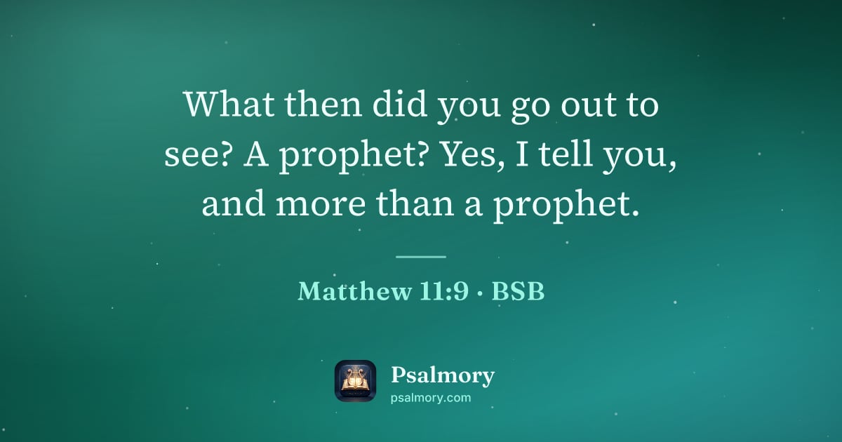 Matthew 11:9 verse artwork: What then did you go out to see? A prophet? Yes, I tell you, and more than a prophet.
