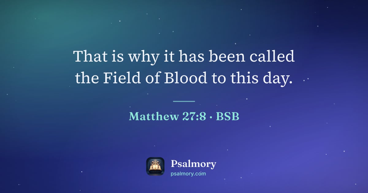 Matthew 27:8 verse artwork: That is why it has been called the Field of Blood to this day.
