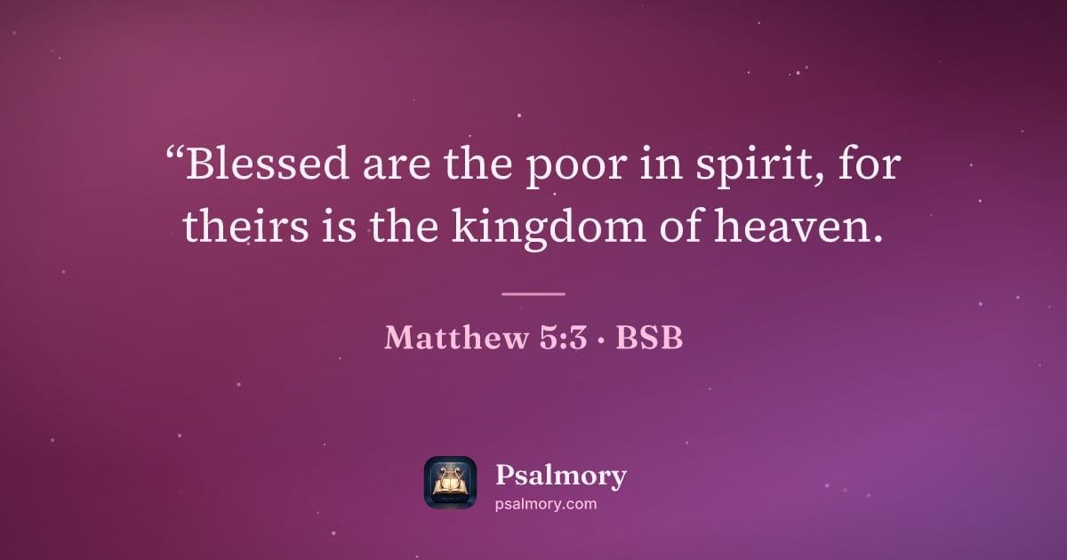 Matthew 5:3 verse artwork: “Blessed are the poor in spirit, for theirs is the kingdom of heaven.