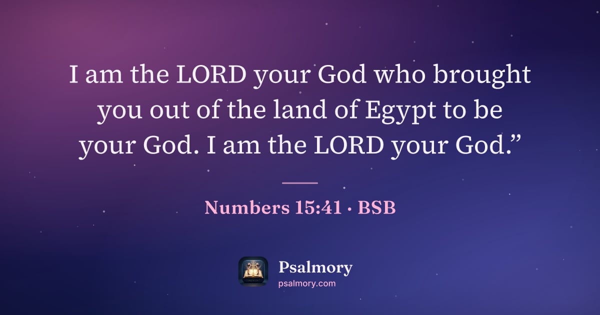Numbers 15:41 verse artwork: I am the LORD your God who brought you out of the land of Egypt to be your God. I am the…
