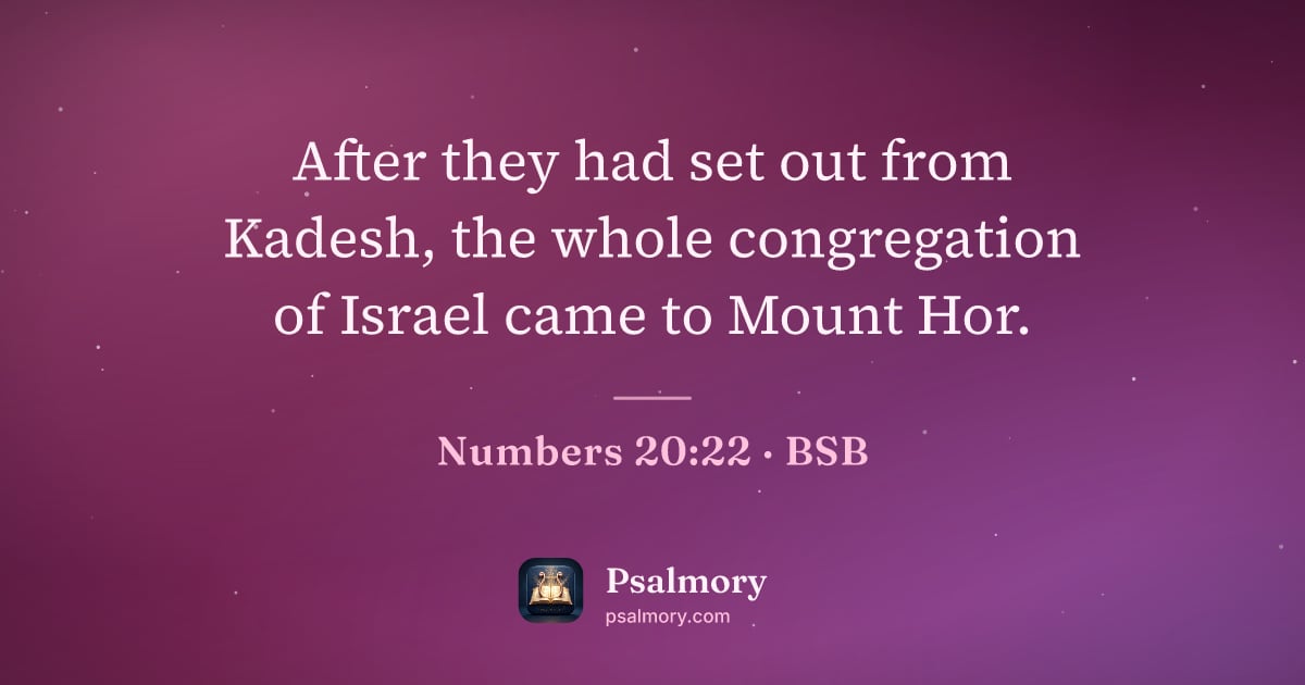 Numbers 20:22 verse artwork: After they had set out from Kadesh, the whole congregation of Israel came to Mount Hor.