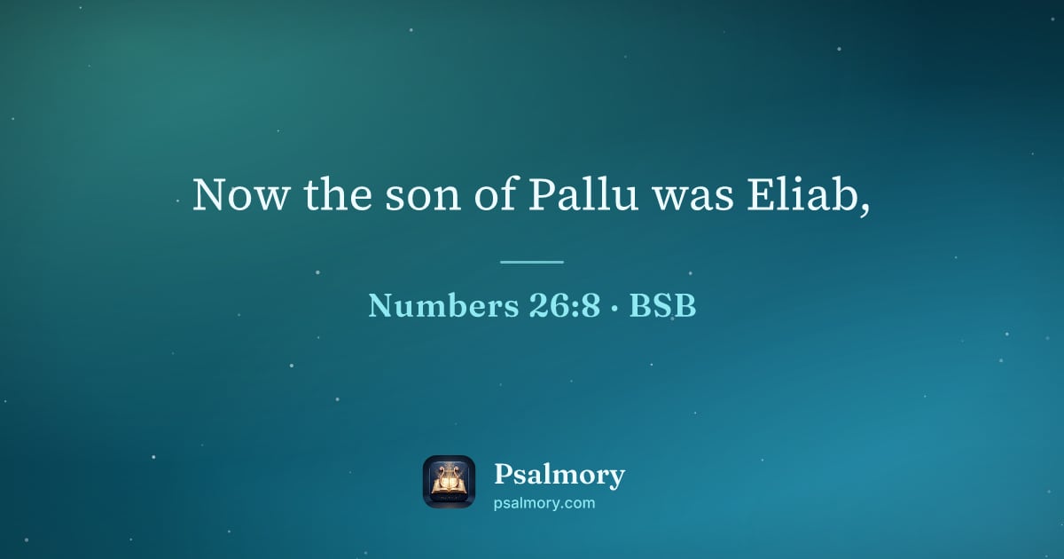 Numbers 26:8 verse artwork: Now the son of Pallu was Eliab,