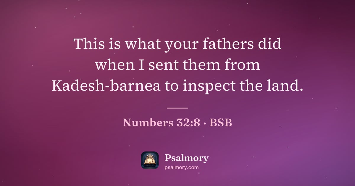 Numbers 32:8 verse artwork: This is what your fathers did when I sent them from Kadesh-barnea to inspect the land.