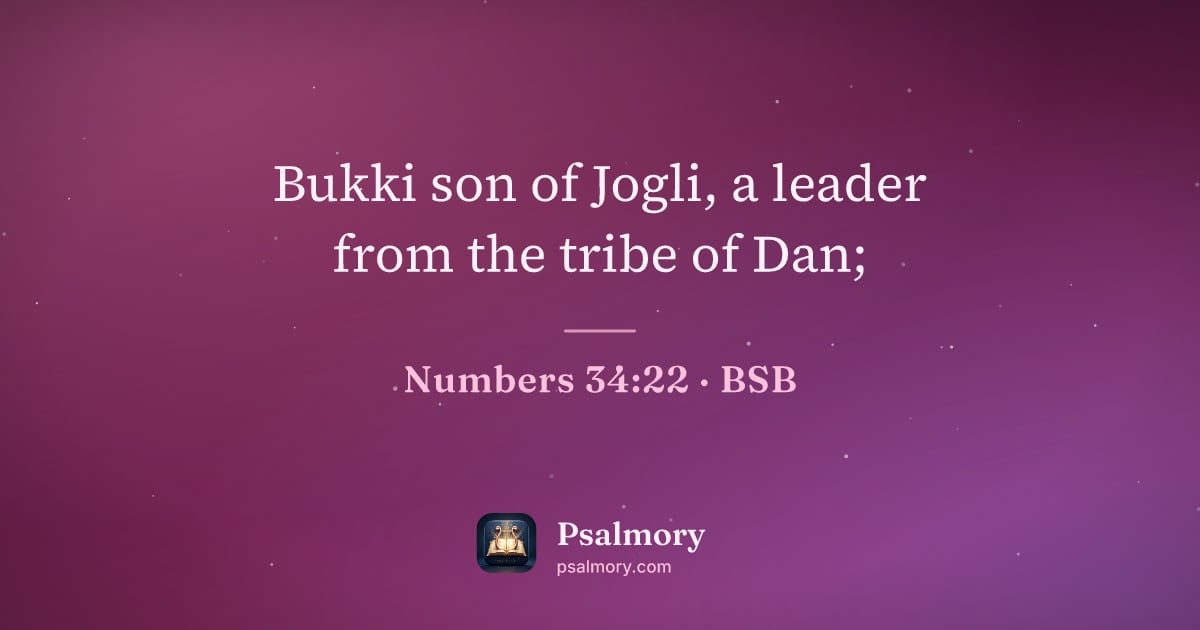 Numbers 34:22 verse artwork: Bukki son of Jogli, a leader from the tribe of Dan;