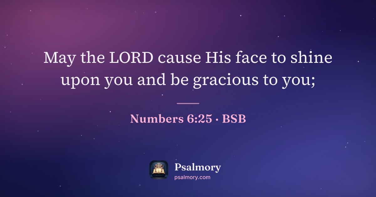 Numbers 6:25 verse artwork: May the LORD cause His face to shine upon you and be gracious to you;
