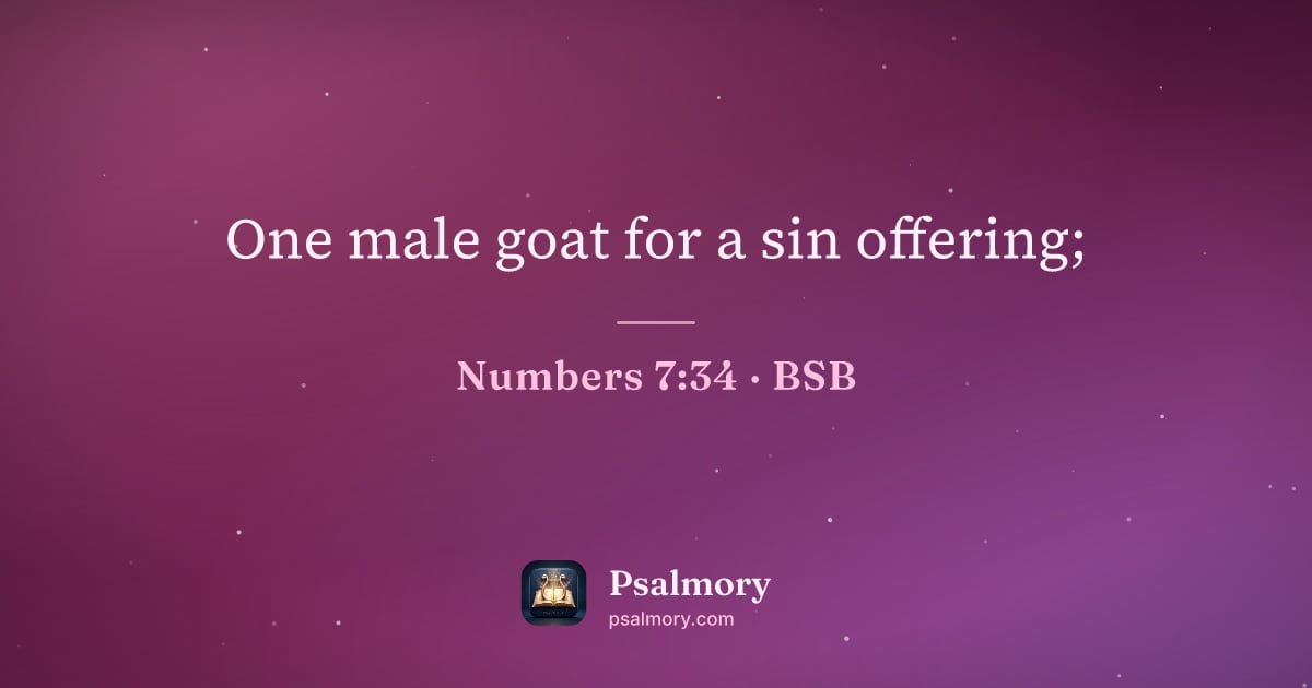 Numbers 7:34 verse artwork: One male goat for a sin offering;