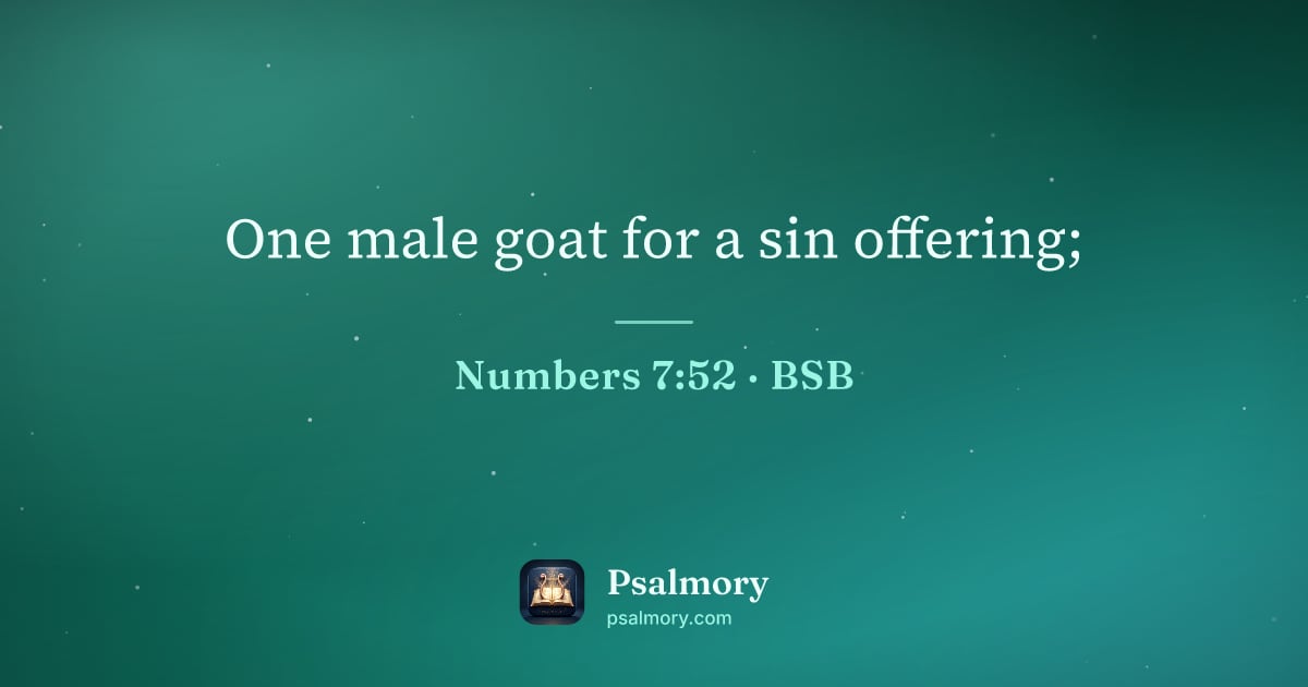 Numbers 7:52 verse artwork: One male goat for a sin offering;